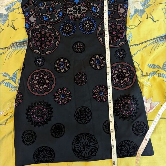 Desigual Sofia dress velvet mandala cutout bodycon mini sz l euc - Picture 7 of 8